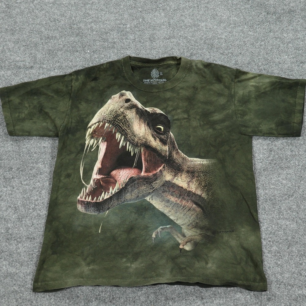 The Mountain Shirt Boys‎ XL Green T-Rex Graphic Dinosaur Short Sleeve Jurassic